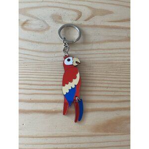 Parrot Shaped Keychain With Red & Blue Design